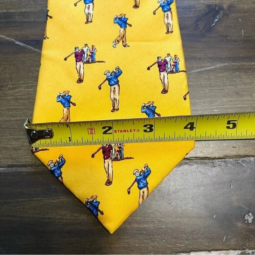 Polo Ralph Lauren Yellow Fly Golfing Golf Pattern Tie